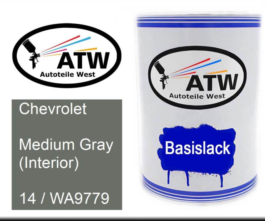 Chevrolet, Medium Gray (Interior), 14 / WA9779: 500ml Lackdose, von ATW Autoteile West.